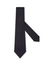Zegna Silk Patterned Tie In Dark Blue