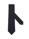 Zegna Silk Patterned Tie In Dark Blue