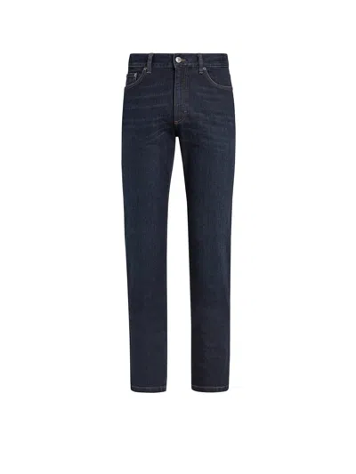 Zegna Gerade Jeans Im Five-pocket-design In Dark Blue