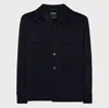 Zegna Dark Blue Wool Casual Jacket In Blue