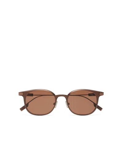 Zegna Dark Bronze Aluminium Sunglasses