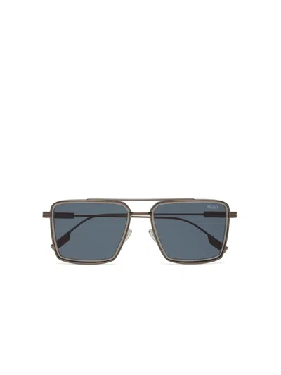 Zegna Dark Bronze Aniline Metal Sunglasses