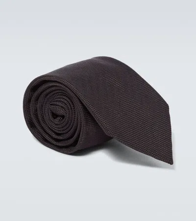 Zegna Silk Tie In Brown