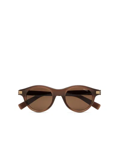 Zegna Dark Brown Acetate Sunglasses In Marron Foncé