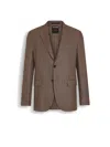 Zegna Dark Brown And Light Brown Cashmere And Silk Jacket In Dark Brown/light Brown