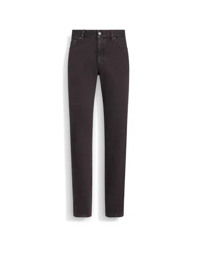 Zegna Roccia Cotton Jeans In Blue