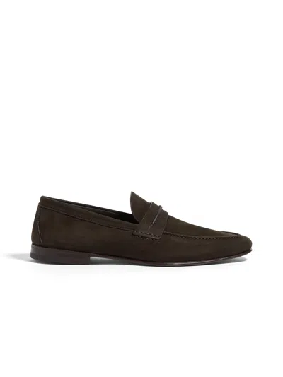 ZEGNA MOCASSIN EN SECONDSKIN MARRON FONCÉ