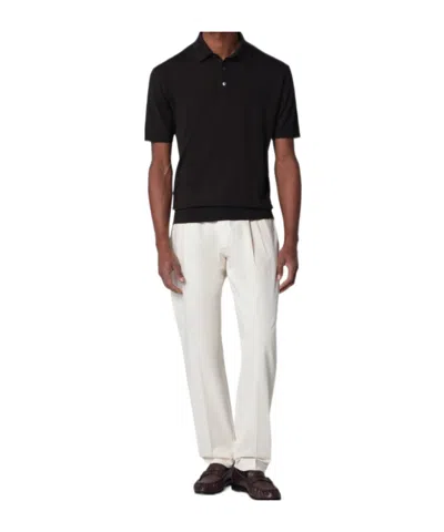 Zegna Dark Brown Wool Polo