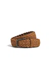 Zegna Dark Foliage Leather Belt In Brown