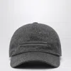 Zegna Cashmere Baseball Cap Embroidered Detail In Gray