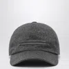 Zegna Dark Gray Cashmere Baseball Cap In Gray