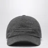 Zegna Cashmere Baseball Cap Embroidered Detail In Black