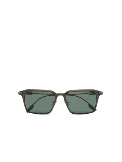Zegna Dark Grey Aluminum And Metal Sunglasses