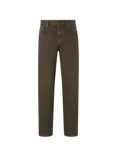 Zegna Dark Olive Green Cotton Roccia Pants In Brown