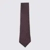 Zegna Slim Ties With Pointed Tip And Pattern In Purple