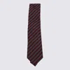 Zegna Striped Pattern Pointed Tip Ties In Purple