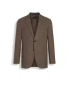 ZEGNA DARK TAUPE OASI LINO BLUE FLOWER JACKET