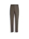 Zegna Elasticized Waist Regular Fit Linen Pants In Taupe Foncé