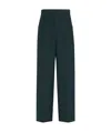 Zegna Dark Teal Blue Oasi Lino Pants In Green