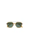 Zegna Dark Yellow Orizzonte I Acetate And Metal Sunglasses In Green