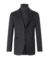 Zegna Dark Grey Solid Blazer In Gray