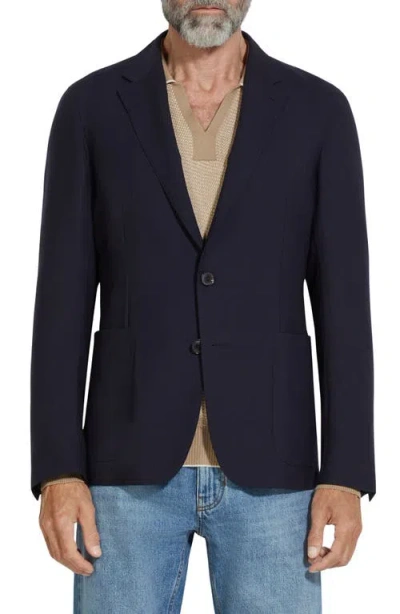 Zegna Deconstructed Oasi Cashmere Sport Coat In Navy Solid