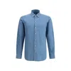 Zegna Light Blue Linen And Virgin Wool Alba Overshirt