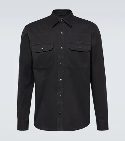 Zegna Denim Shirt In Black
