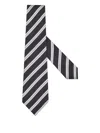 Zegna Diagonal-striped Silk Tie In Black