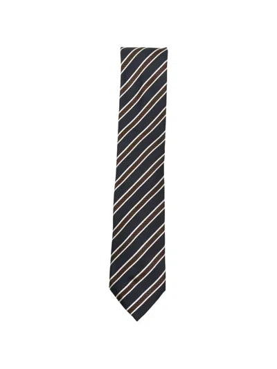 Zegna Diagonal-stripe Tie In Multi