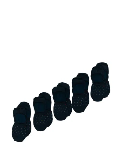 Zegna Diamond-patterned No-show Socks In Black