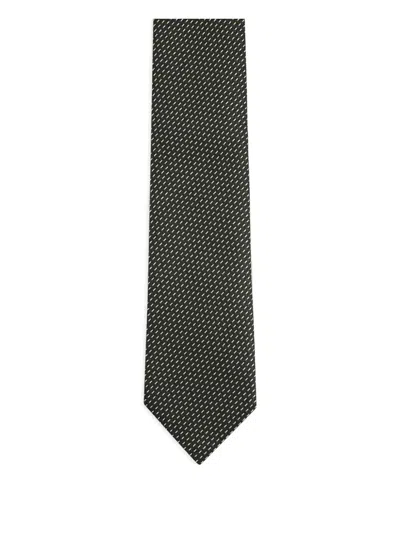 Zegna Dot-pattern Tie In Brown