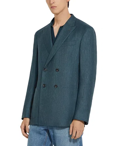 ZEGNA DOUBLE BREASTED PEAK LAPEL JACKET
