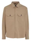 Zegna Double-pocket Buttoned Shirt In Brown