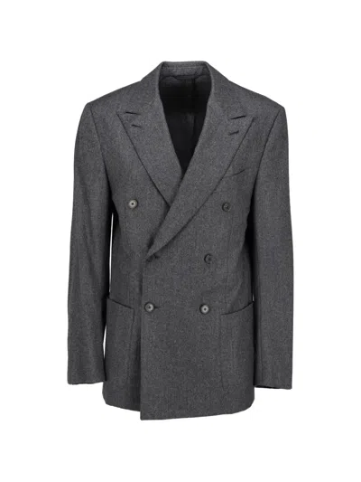 Pre-owned Zegna Double-breasted Su Misura Jacket In Gray
