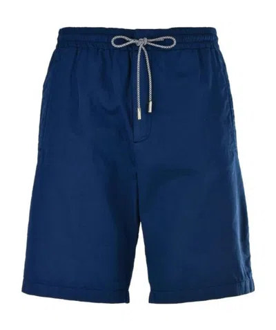 Zegna Draw Rope To Design Shorts In Blue