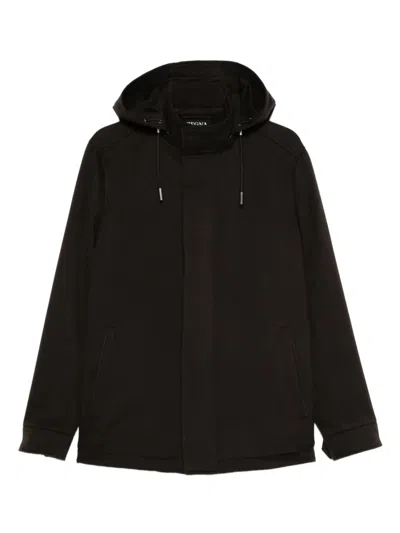 Zegna Drawstring-hood Coat In Brown