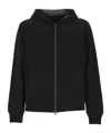 Zegna Drawstring Hooded Sweatshirt In Black