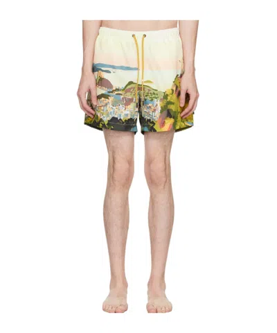 Zegna Drawstring Swim Trunks In Multi