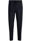 Zegna Gray Drawstring Trousers In Blue