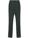 Zegna Drawstring-waist Linen Chinos In Gray