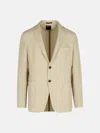 Zegna 'drop 7' Beige Linen Blend Jacket In Beige