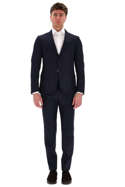 Zegna Drop 8 Wool Suit In Blue
