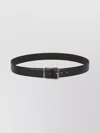 Zegna Dual Sided Leather Belt With Metal Buckle In Black