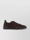 Zegna Slip-on Triple Stitch Sneakers In Black