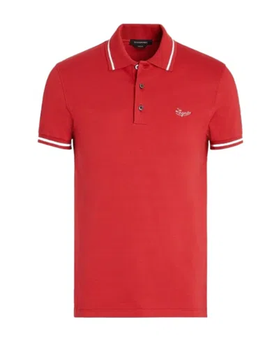 Zegna Elastic Short-sleeved Polo Shirt In Red