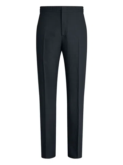 Zegna Elastic-waist Trousers In Black