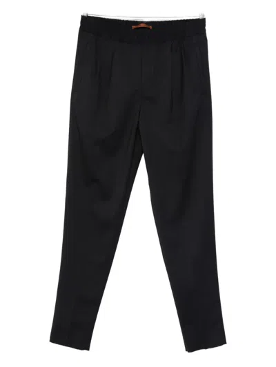 Zegna Elastic-waist Trousers In Black