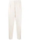 Zegna Elasticated-ankles Wool Trousers In Neutrals