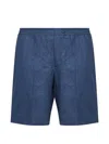 Zegna Elasticated Drawstring Shorts In Blue